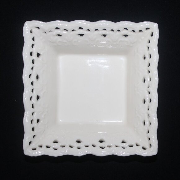 Lovely Trinket Dish | Skye McGhie Cream Lace Porcelain Jewelry Dish - Picture 1 of 5